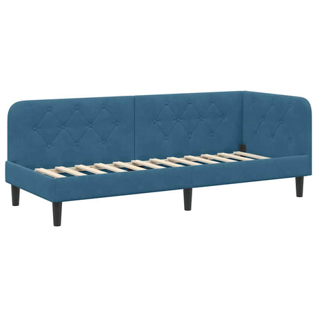 Vidaxl hoekbedframe blauw 80 x 200 cm fluweel