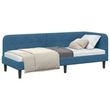 Vidaxl hoekbedframe blauw 80 x 200 cm fluweel