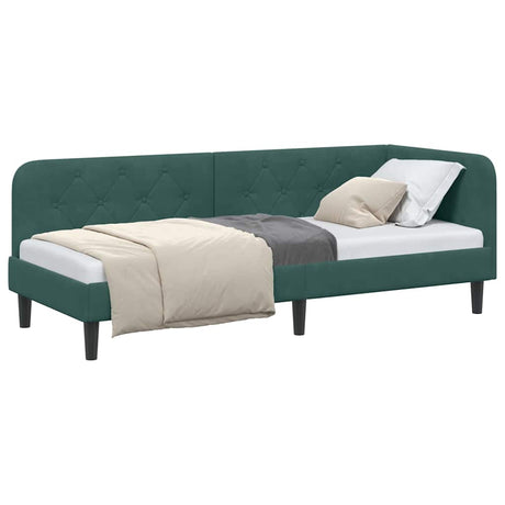 Vidaxl hoekbedframe donkergroen 80 x 200 cm fluweel