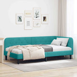 Vidaxl hoekbedframe turquoise 90 x 190 cm fluweel