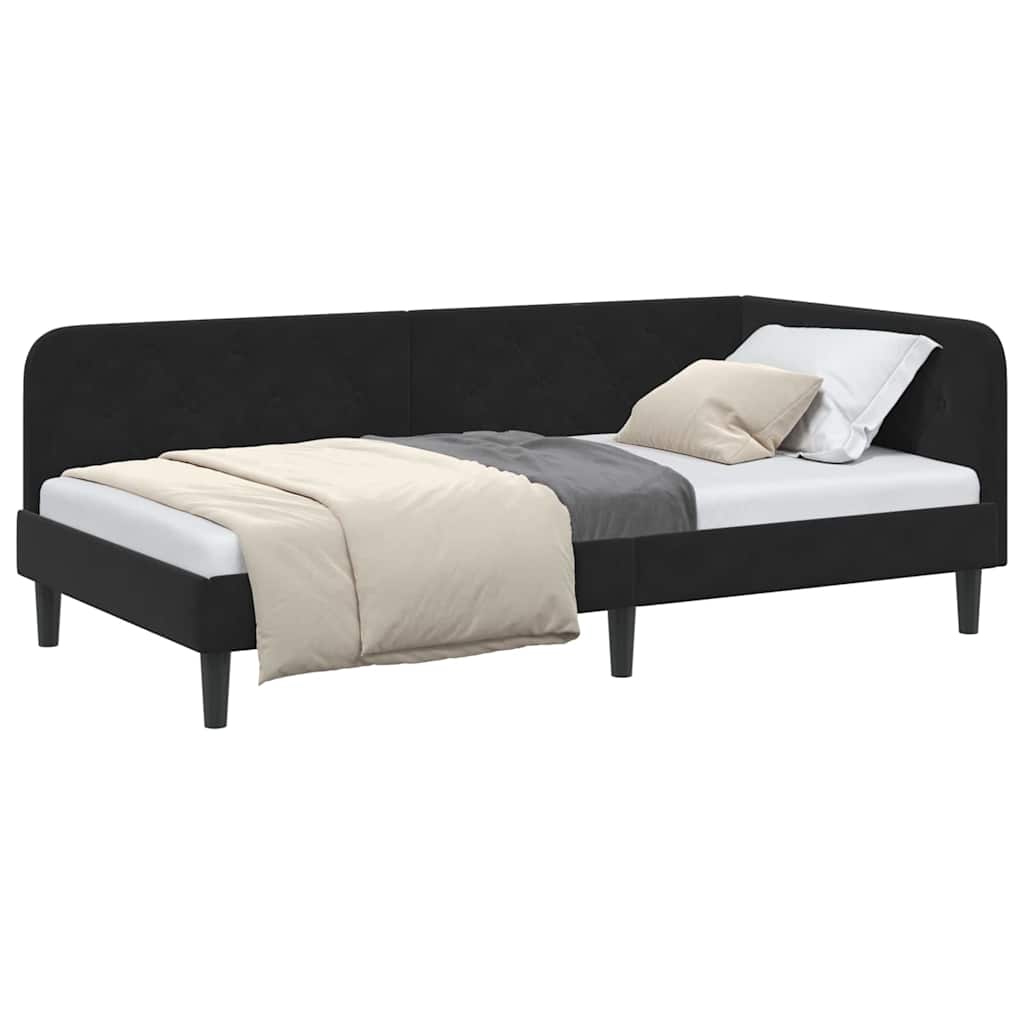 Vidaxl hoekbedframe zwart 90 x 200 cm fluweel