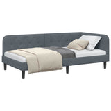 Vidaxl hoekbedframe donkergrijs 100 x 200 cm fluweel