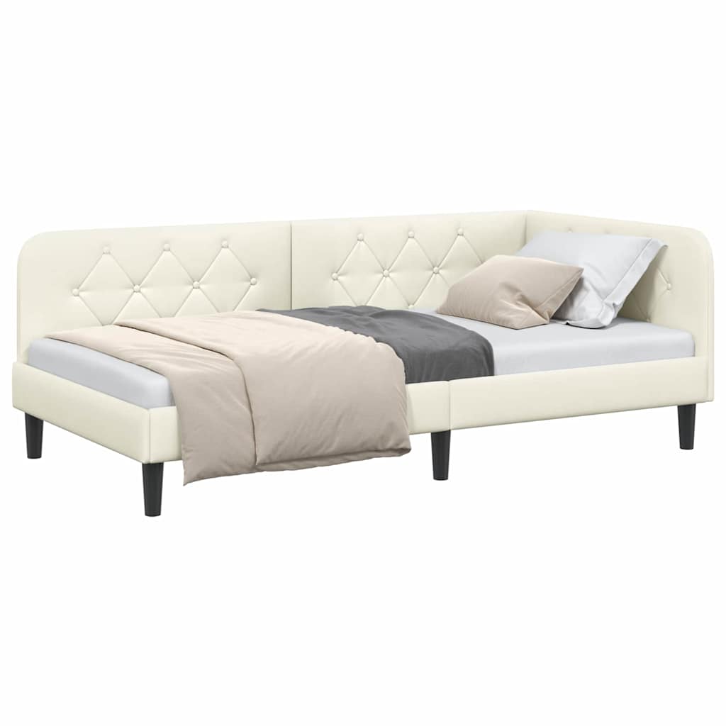 Vidaxl hoekbedframe crème 100 x 200 cm fluweel
