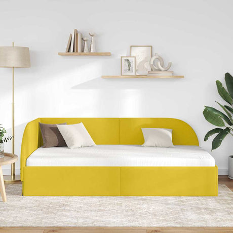 Vidaxl hoekbedframe geel 80 x 200 cm fluweel