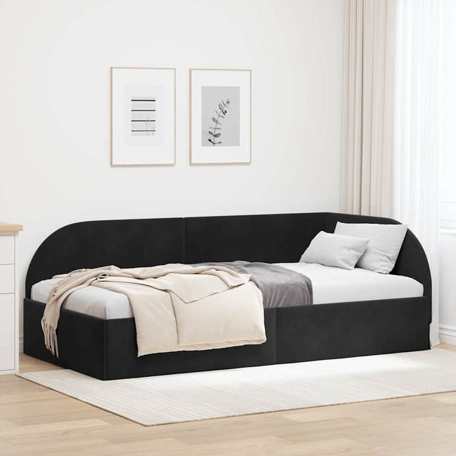 Vidaxl hoekbedframe zwart 90 x 190 cm fluweel