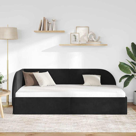 Vidaxl hoekbedframe met hoofdeinde zwart 90 cm x 200 cm fluweel