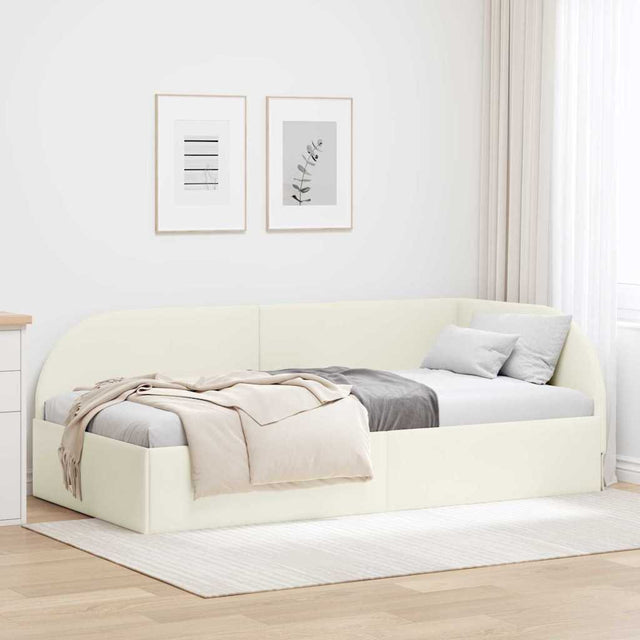 Vidaxl hoekbedframe crème 90 x 200 cm fluweel