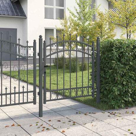 Vidaxl hekdeur met spijkers emmen 100 x 100 cm grijs vergrendelbaar