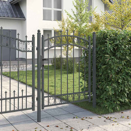 Vidaxl hekdeur met spijkers emmen 150 x 100 cm grijs vergrendelbaar