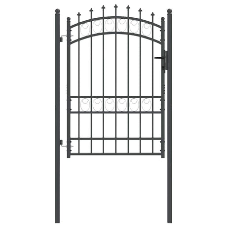 Vidaxl hekdeur met spijkers emmen 170 x 100 cm grijs vergrendelbaar