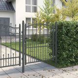 Vidaxl hekdeur met spijkers emmen 125 x 100 cm poedergecoat staal