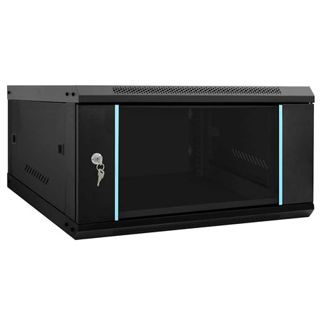 Vidaxl netwerk kabinet met opslag zwart 60 x 60 x 35 cm staal