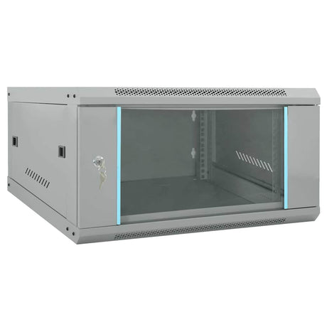 Vidaxl netwerk kabinet met opslag grijs 60 x 60 x 35 cm staal