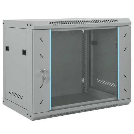 Vidaxl netwerk kabinet met opslag grijs 60 x 45 x 50 cm staal