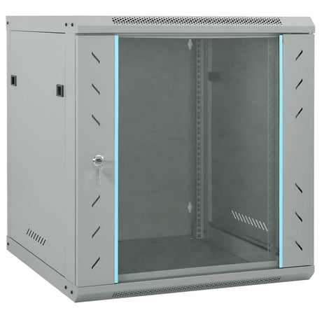 Vidaxl netwerk kabinet met opslag grijs 60 x 45 x 65 cm staal