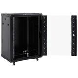 Vidaxl netwerk kabinet met opslag zwart 60 x 60 x 80 cm staal
