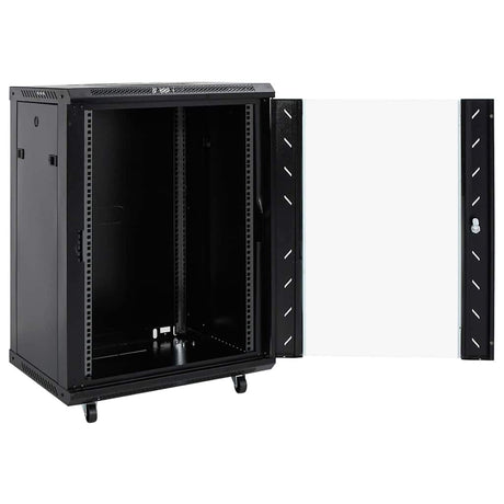 Vidaxl netwerk kabinet met opslag zwart 60 x 60 x 80 cm staal