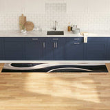 Vidaxl keuken vloerkleed zwart 300 x 60 cm fluweel