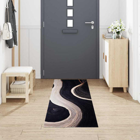 Vidaxl keuken vloerkleed zwart 300 x 60 cm fluweel