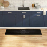 Vidaxl keuken vloerkleed zwart 150 x 45 cm fluweel