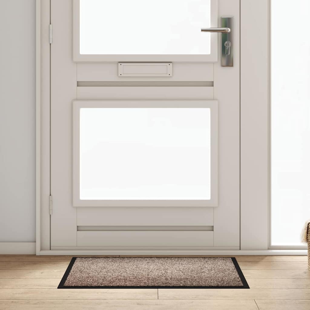 Vidaxl deurmat beige 60 x 80 x 1.2 cm teddy stof
