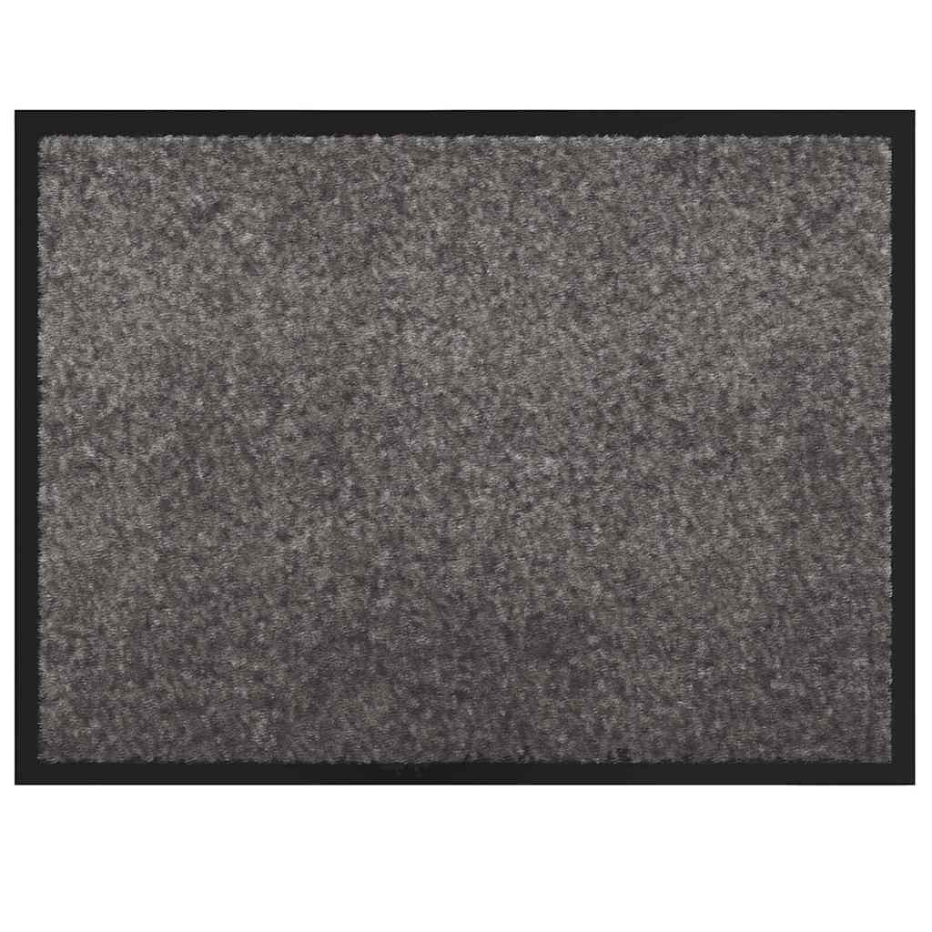 Vidaxl deurmat lichtgrijs 60 x 80 x 1.2 cm teddy stof
