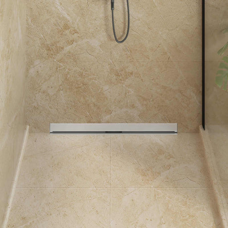Vidaxl wandgemonteerde douche afvoer zilver 80 cm roestvrij staal 304