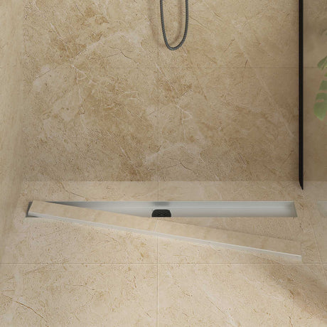 Vidaxl doucheafvoer 2-in-1 met 360° sifon zilver 100 cm