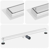 Vidaxl 2 in 1 doucheafvoer zilver 100 cm roestvrij staal 304