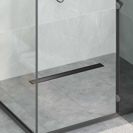 Vidaxl doucheafvoer 2-in-1 met 360° sifon zwart 70 cm