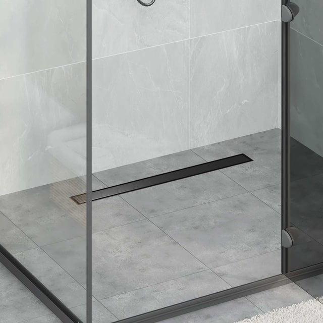 Vidaxl doucheafvoer 2-in-1 met 360° sifon zwart 70 cm