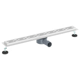 Vidaxl doucheafvoer glasdeksel met 360° sifon zilver 80 cm