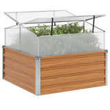 Vidaxl tuinplanter met kas licht bruin 100 x 100 x 77 cm