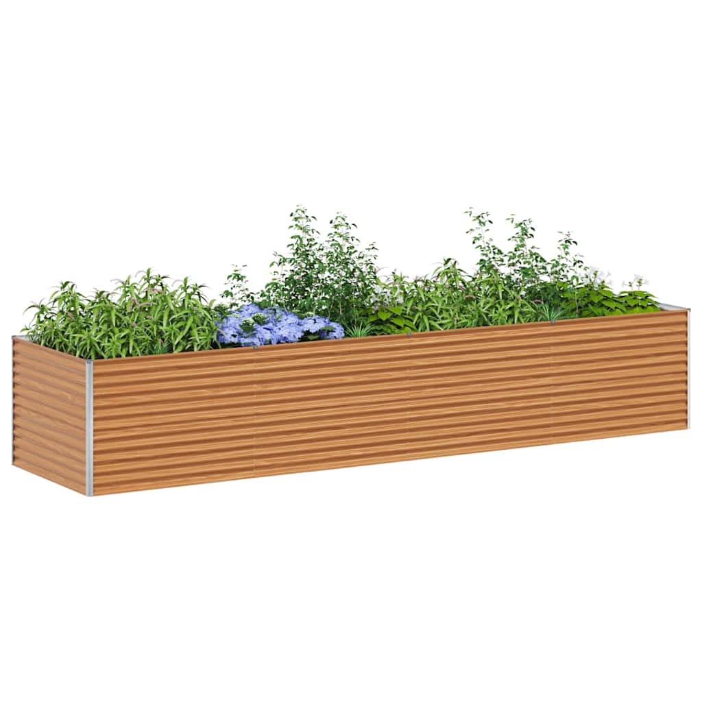 Vidaxl verhoogde plantenbak 390 x 100 x 68 cm gegalvaniseerd staal