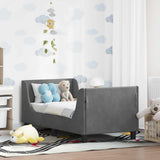 Vidaxl peuterbedframe met hoofdbord donkergrijs 70 x 140 cm fluweel