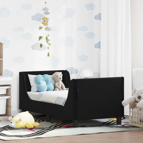 Vidaxl peuterbedframe met hoofdbord zwart 70 x 140 cm fluweel
