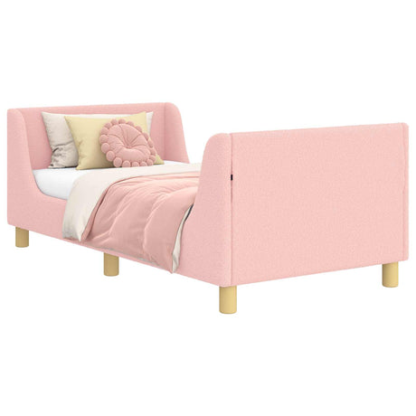 Vidaxl bedframe voor kinderen met hoofdbord roze 80 x 160 cm bouclé