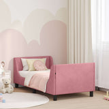 Vidaxl bedframe voor kinderen met hoofdbord roze 80 x 160 cm fluweel
