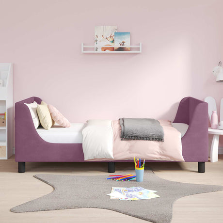 Vidaxl bedframe voor kinderen met hoofdbord paars 80 x 160 cm fluweel