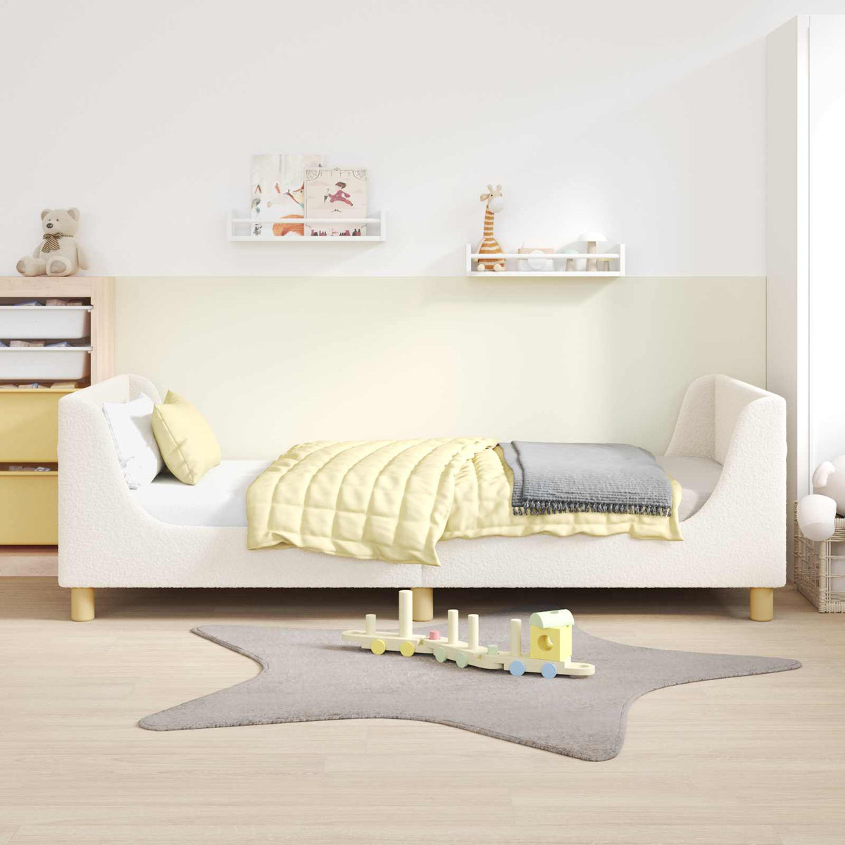 Vidaxl bedframe voor kinderen met hoofdbord crèmekleurig 80 x 200 cm