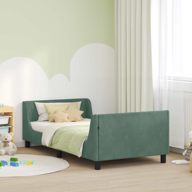 Vidaxl bedframe voor kinderen met hoofdbord zeegroen 80 x 200 cm