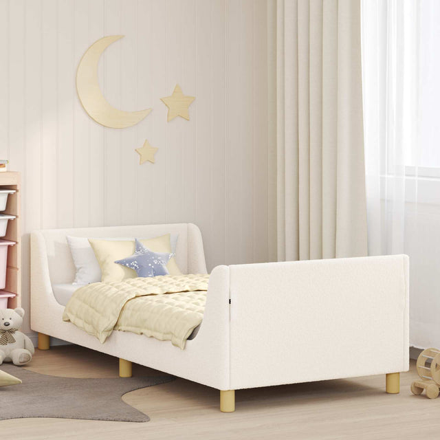 Vidaxl bedframe voor kinderen met hoofdbord crèmekleurig 90 x 190 cm