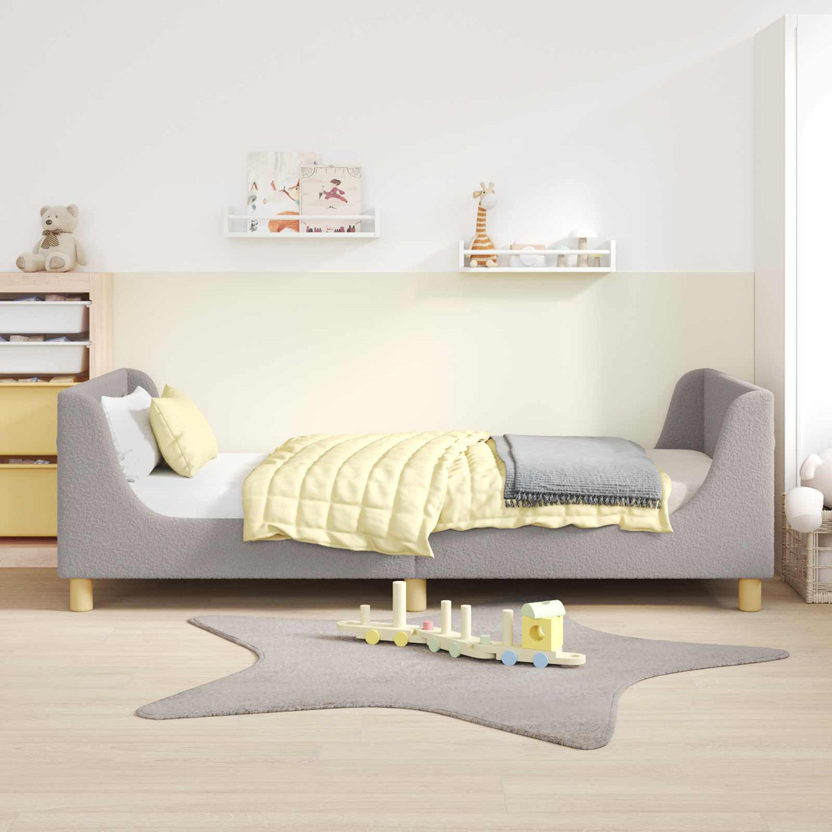 Vidaxl bedframe voor kinderen met hoofdbord lichtgrijs 90x190 cm