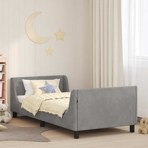 Vidaxl bedframe voor kinderen met hoofdbord lichtgrijs 90 x 190 cm