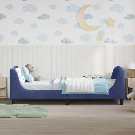 Vidaxl bedframe voor kinderen met hoofdbord politieblauw 90 x 190 cm