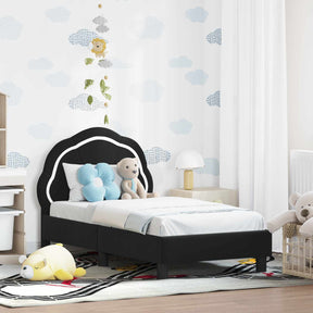 Vidaxl peuterbedframe met hoofdbord zwart 70 x 140 cm fluweel