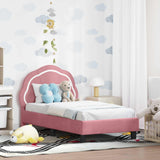 Vidaxl peuterbedframe met hoofdbord roze 70 x 140 cm fluweel
