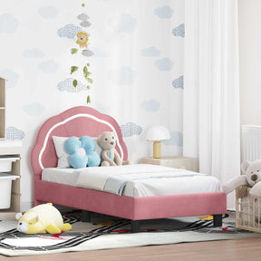 Vidaxl peuterbedframe met hoofdbord roze 70 x 140 cm fluweel