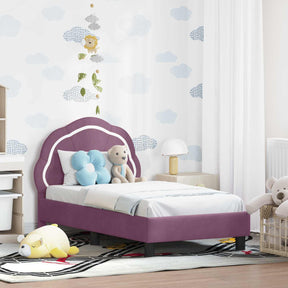 Vidaxl peuterbedframe met hoofdbord paars 70 x 140 cm fluweel