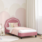 Vidaxl bedframe voor kinderen met hoofdbord roze 80 x 160 cm fluweel